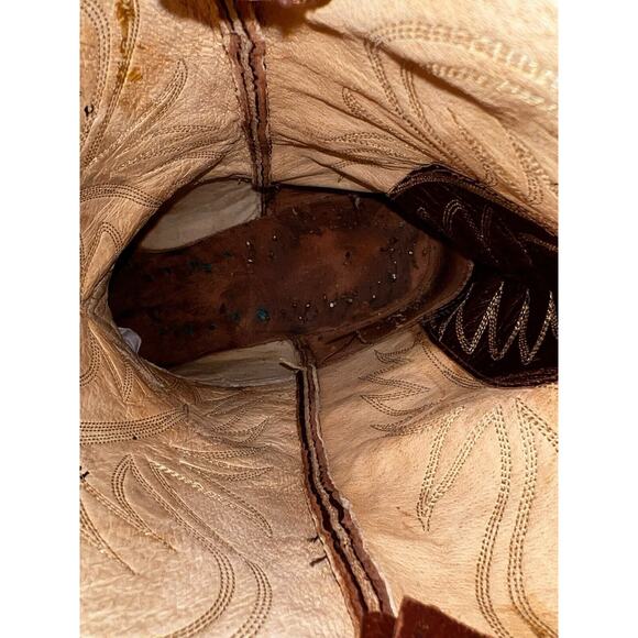 TONY LAMA GOLD LABEL COWBOY WESTERN LEATHER MENS BOOTS BROWN SIZE 9 B - Picture 9 of 10